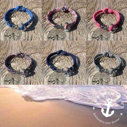 Ankare Armband Key West - Grå/Vit