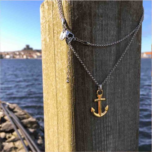 Marint Ankarhalsband Anchors´s aweigh Stål/Guld