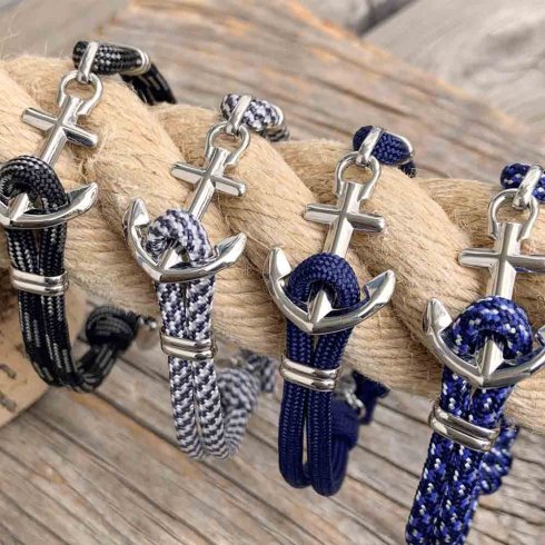 Ankare Armband Key West - Marinblå