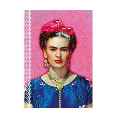 Frida Kahlo Rosa A5 Anteckningsbok
