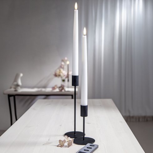 Antikljus vita LED Låga 2 -pack med fjärrkontroll