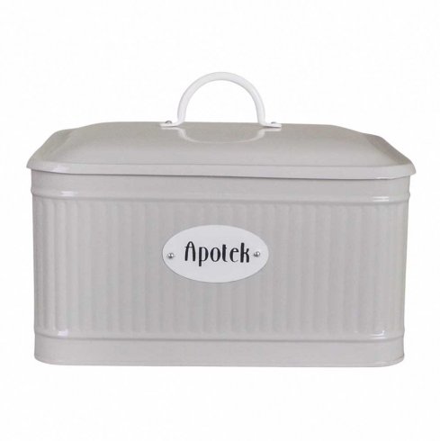 Brödburk med text i plåt Beige