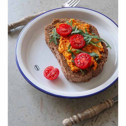 Assiett i retrostil Cabanaz 22 cm - Vit