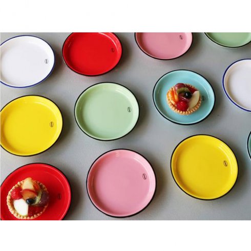 Liten assiett i retrostil Cabanaz - Röd