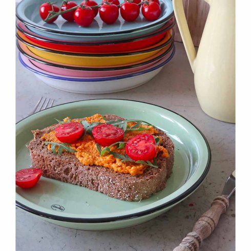 Assiett i retrostil Cabanaz 22 cm - Grön