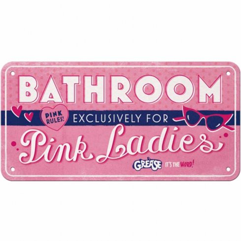 Plåtskylt med hänge Badrum Pink Ladies