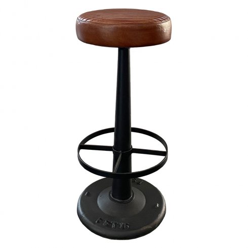 Barstol Bowie med quiltad lädersits Trademark Living