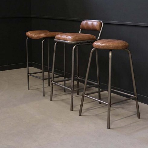 Barstol Brooklyn med lädersits Trademark Living