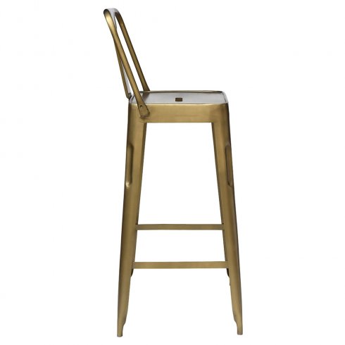 Barstol Copenhagen Mässing med ryggstöd Trademark Living