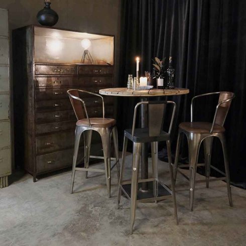 Barstol Living med lädersits Trademark Living