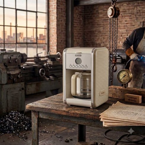 Ariete vintage kaffebryggare I retrostil beige