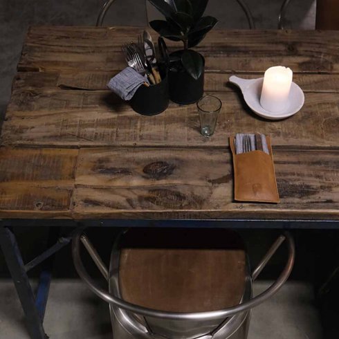 Bestickficka Läder Brun