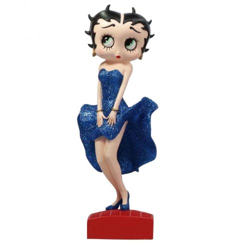 Betty Boop Samlarobjekt Pose Blue Glitter 30 cm