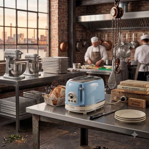 Ariete vintage brödrost I retrostil blå