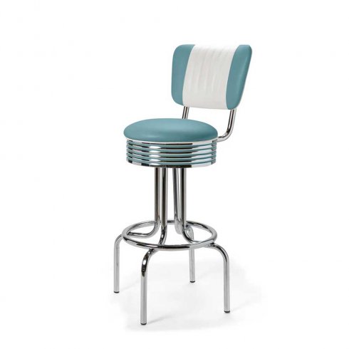 Diner barstol retro med rygg blå