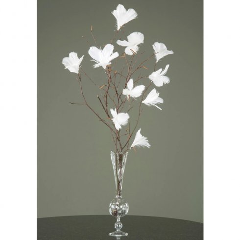 Fjäder Blomma Vit 12 pack