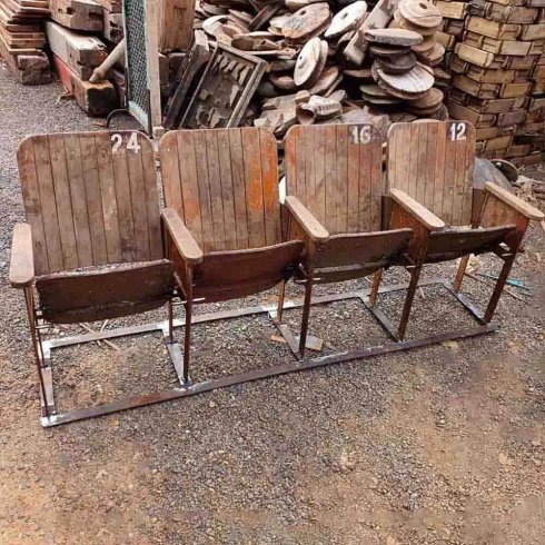 Biografbänk med träsits Bollywood 4 sits 