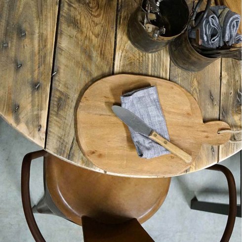 Träbordsskiva av kabeltrumma Ø 80 cm