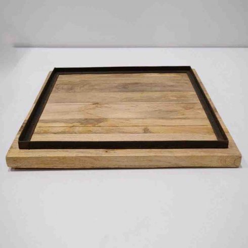 Träbordsskiva med Patinerat Mangoträ 70 x 60 cm