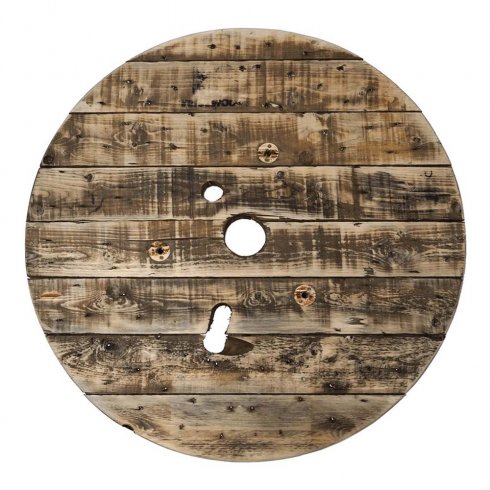 Träbordsskiva av kabeltrumma Ø 80 cm
