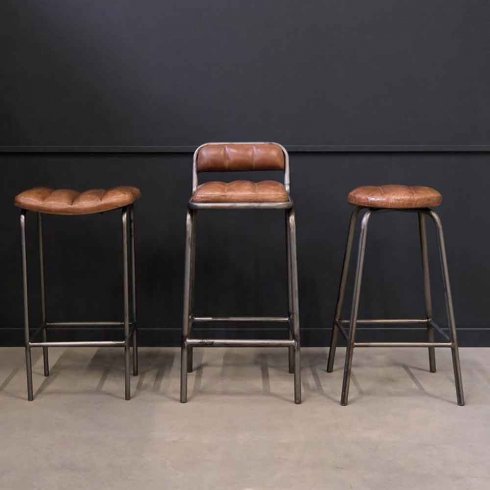 Barstol Brooklyn med lädersäte Trademark Living