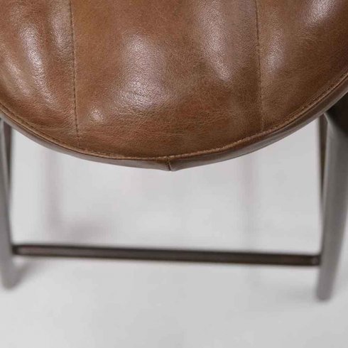 Barstol Brooklyn rund sits lädersäte Trademark Living