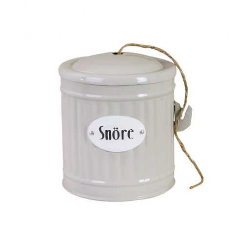 Retro plåtburk snöre  Ø 10,3 - Beige