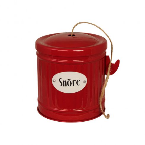 Retro plåtburk snöre  Ø 10,3 - Röd