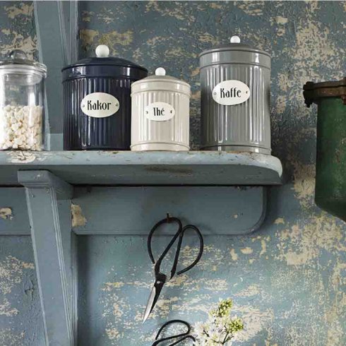 Retro teburk i järn - rund Beige