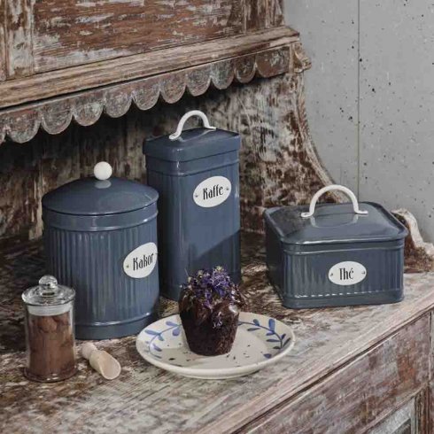 Retro Kaffeburk i järn - rektangulär Blå
