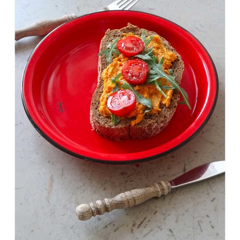 Assiett i retrostil Cabanaz 22 cm - Röd