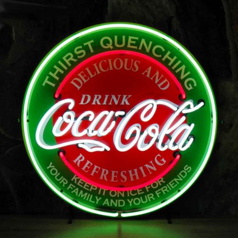 Neonskylt Cola Quenching med bakgrund