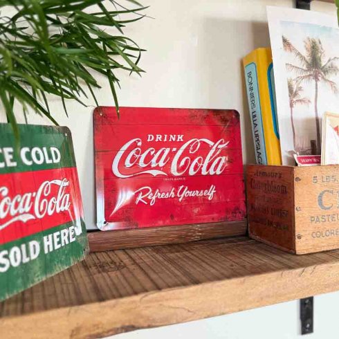 Plåtskylt Coca Cola Refresh Yourself 15x20 cm
