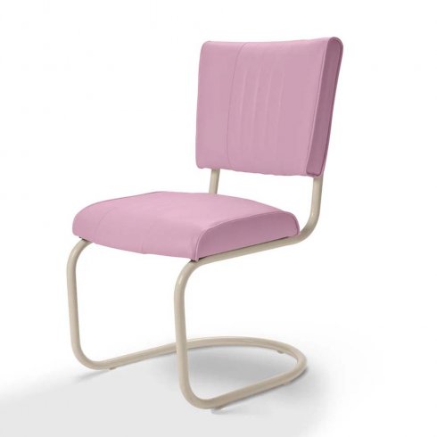 Retro stol creme swing enfärgad rosa