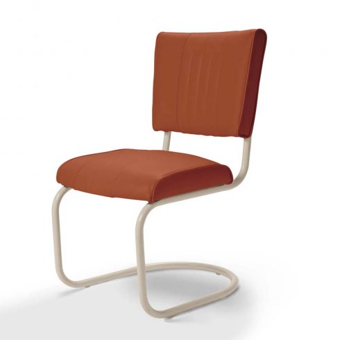 Retro stol creme swing enfärgad terrakotta