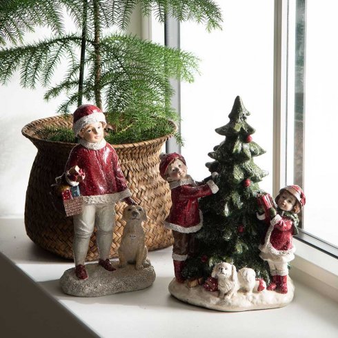 Juldekoration Gran Med Barn 25 cm