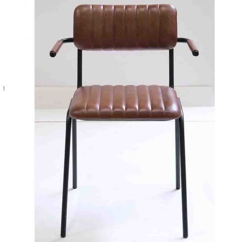 Matstol Brooklyn i läder & järn Trademark Living