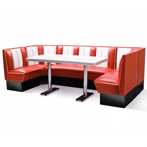 Diner booth komplett med bord 270 cm