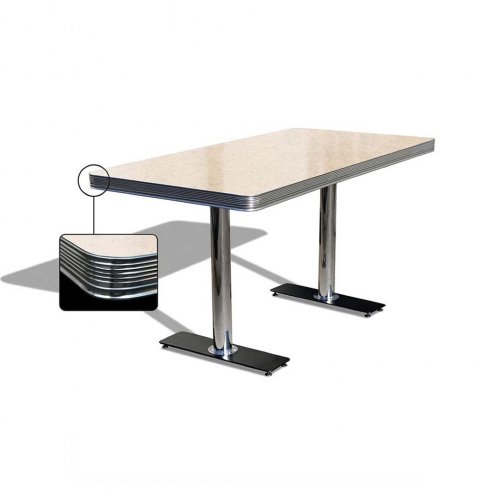 Diner booth komplett med bord 270 cm