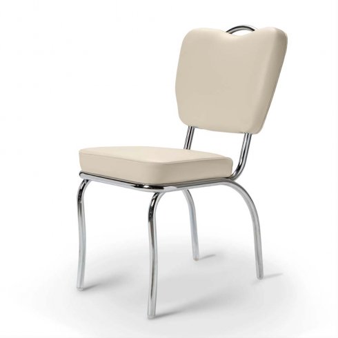 Diner stol med nitar offwhite