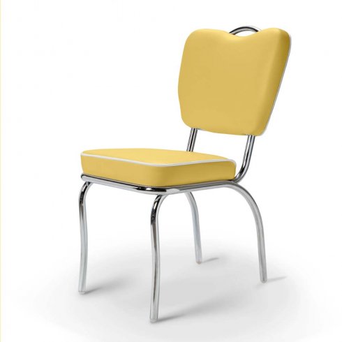 Diner stol med nitar gul