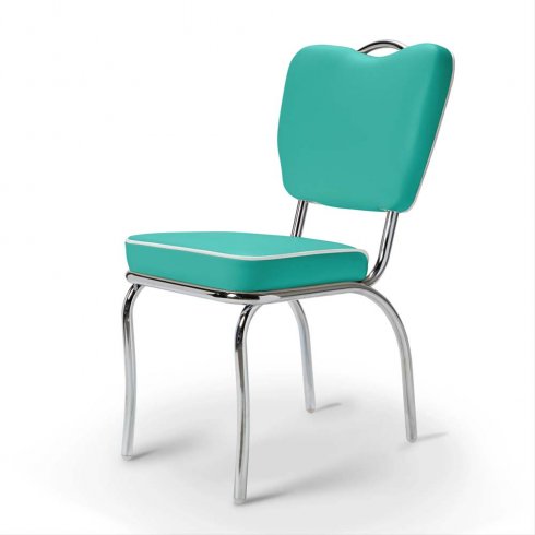 Diner stol med nitar turkos