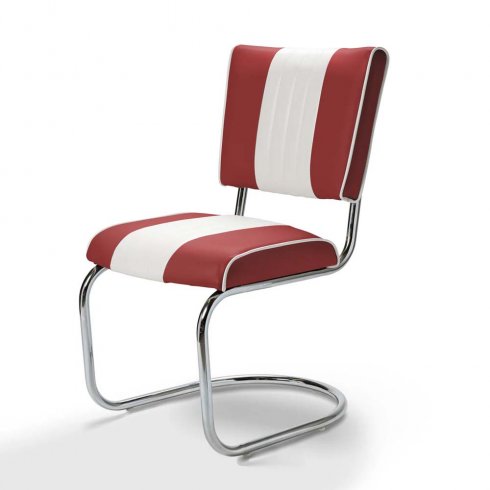 Retro stol swing tvåfärgad mörkröd