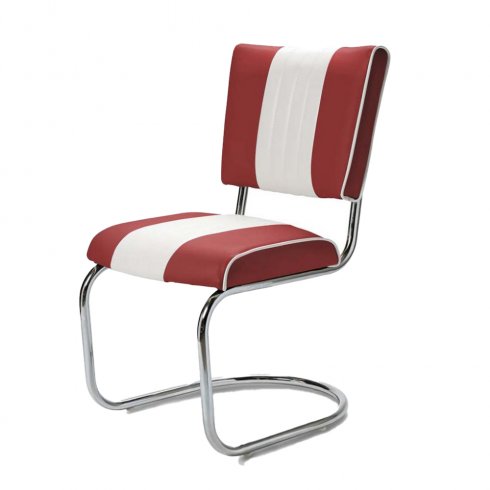 Retro stol swing tvåfärgad mörkröd