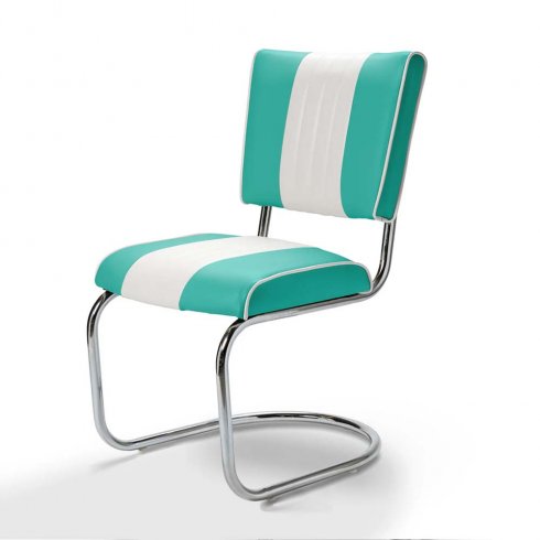 Retro stol swing tvåfärgad petrol