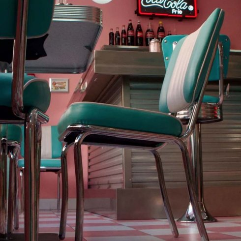 Diner stol tvåfärgad petrol