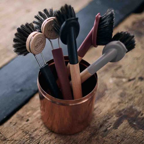 Diskborste Nature med Silikonhandtag Burgundy