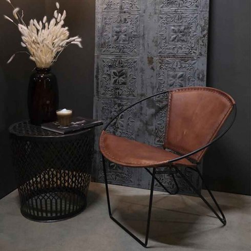 Loungefåtölj Dulton i läder Trademark Living