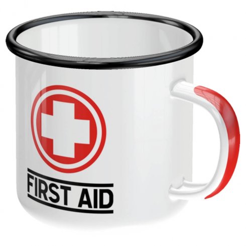 Emaljmugg first aid