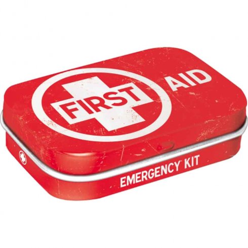 Pillerask First Aid Kit med mintpastiller